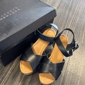 Barneys New York Black Leather Sandals